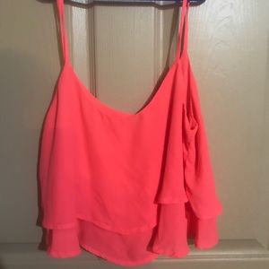 Neon layered crop top